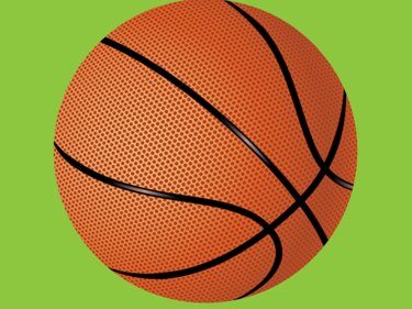 Basketball on green background