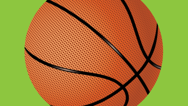 Basketball on green background