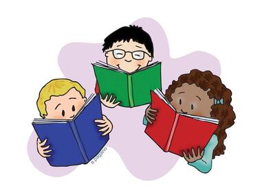 Children reading books