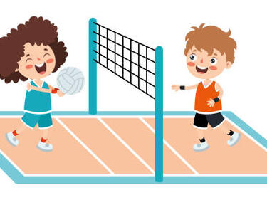 kids playing volleyball