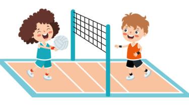 kids playing volleyball