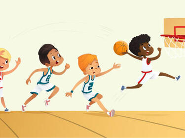 boys playing basketball