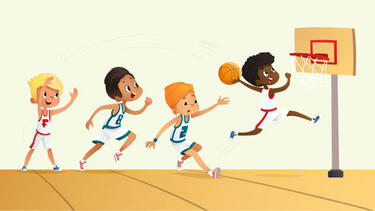 boys playing basketball