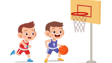 boys playing basketball