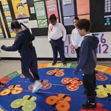 Students playing indigenous games