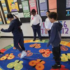 Students playing indigenous games